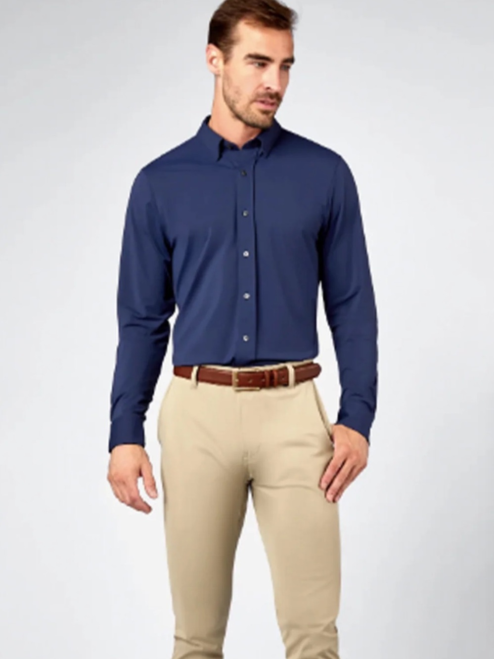RHONE COMMUTER SLIM FIT SHIRT | NAVY XL